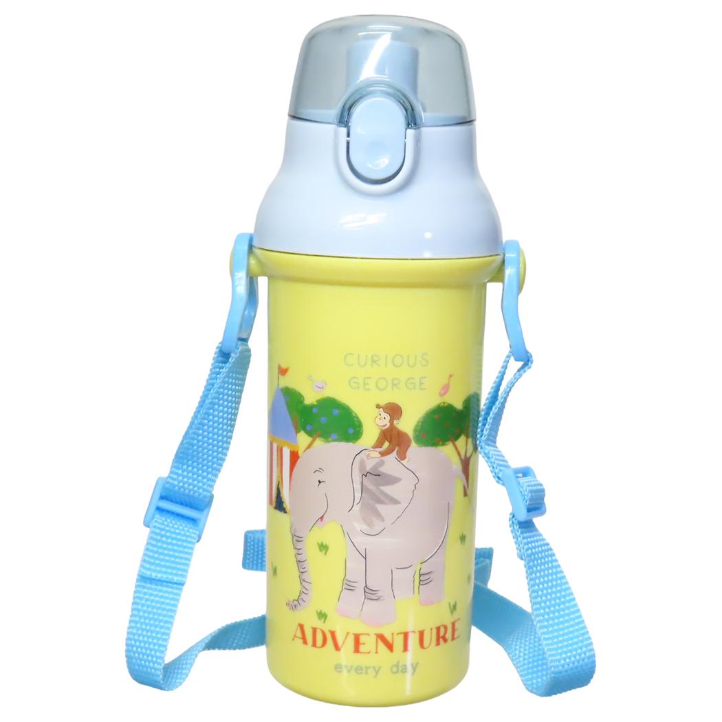抗菌食洗器対応直飲プラワンタッチボトル 水筒 おさるのジョージ 480ml ZOO スケーター 子供 遠足 絵本