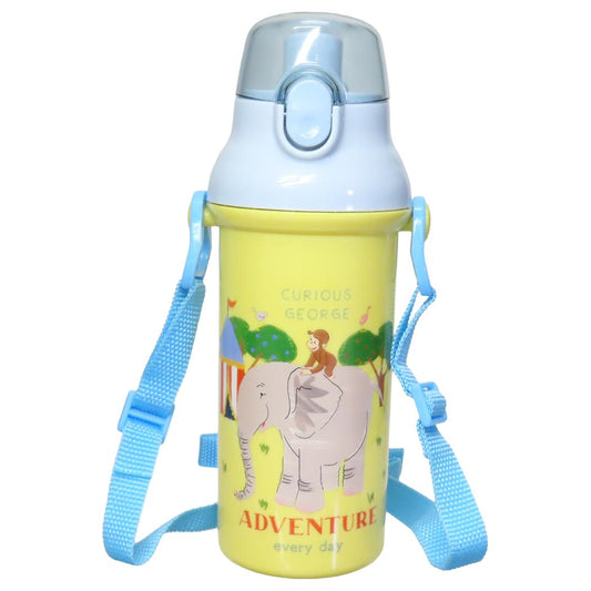 抗菌食洗器対応直飲プラワンタッチボトル 水筒 おさるのジョージ 480ml ZOO スケーター 子供 遠足 絵本