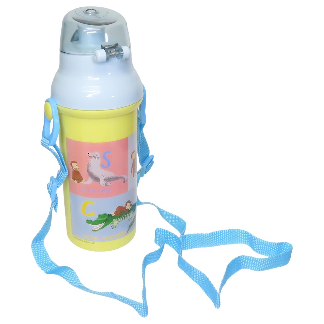 抗菌食洗器対応直飲プラワンタッチボトル 水筒 おさるのジョージ 480ml ZOO スケーター 子供 遠足 絵本