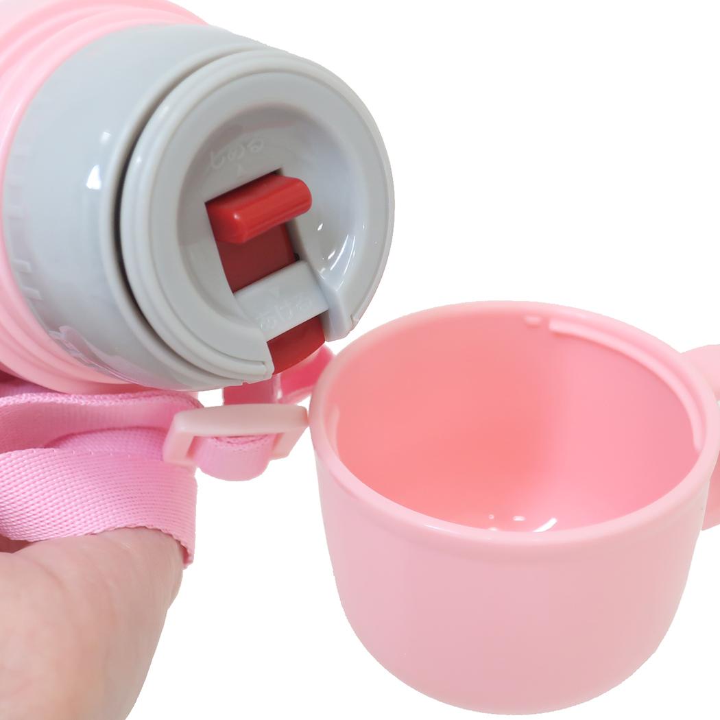 超軽量コンパクト2WAYステンレスボトル 保温保冷水筒 マイメロディ ビッグリボン サンリオ スケーター 子ども用 ワンプッシュ ワンタッチ