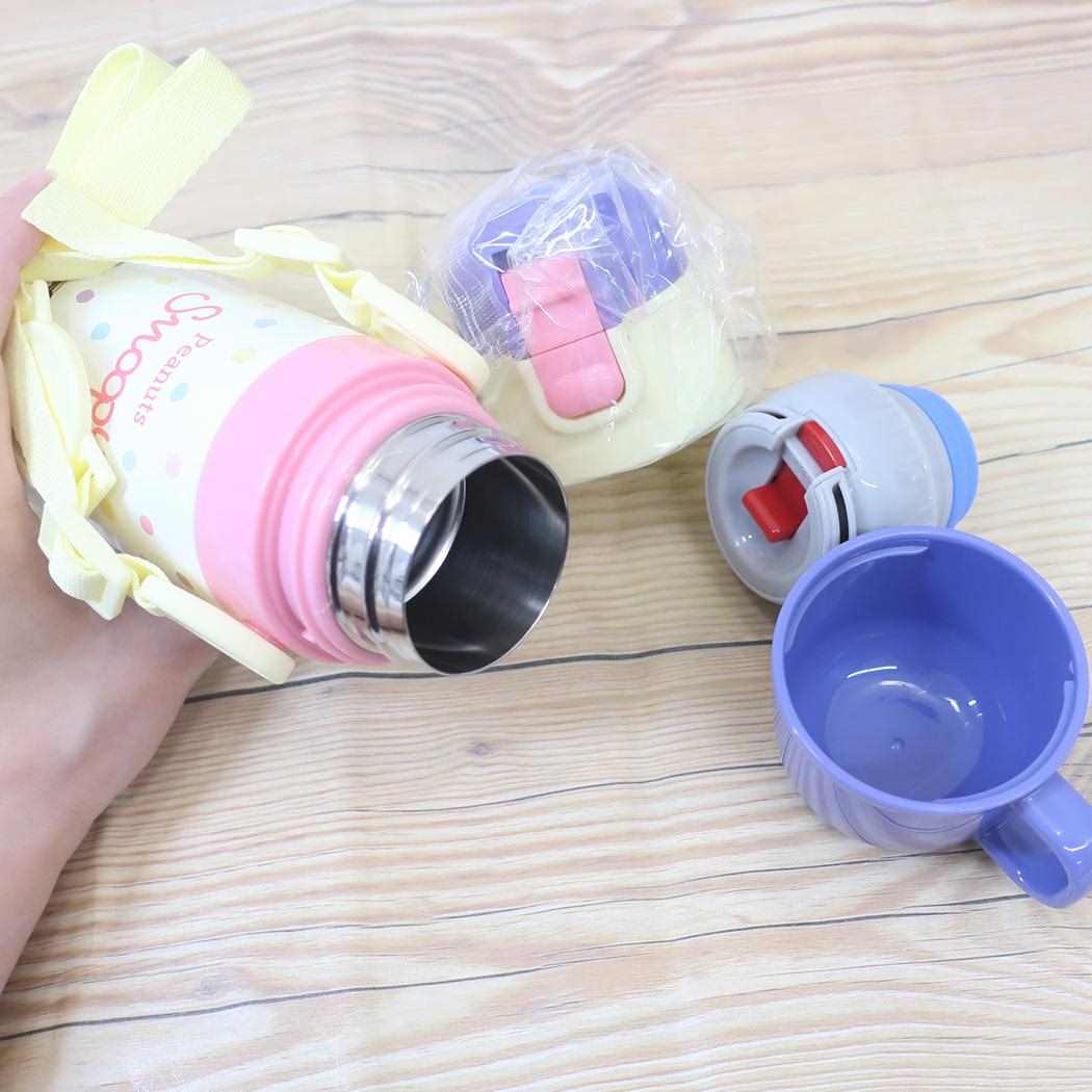 超軽量コンパクト2WAYステンレスボトル 直飲み470ml コップ飲み430ml 保温保冷水筒 スヌーピー スケートボード ピーナッツ スケーター 直飲み コップ飲み
