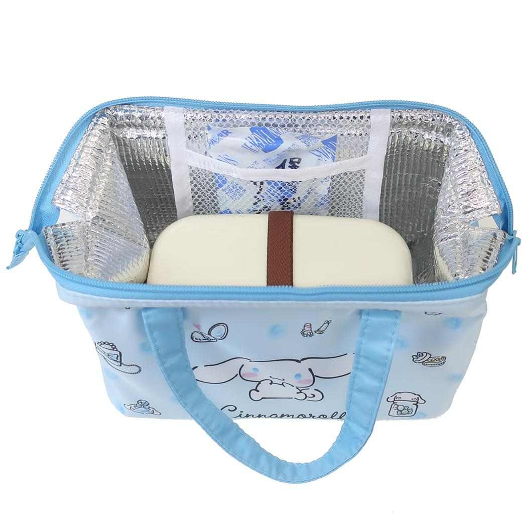 がま口型ランチバッグ お弁当かばん シナモロール 水彩コスメ サンリオ スケーター 保温 保冷 アルミ蒸着 メール便可