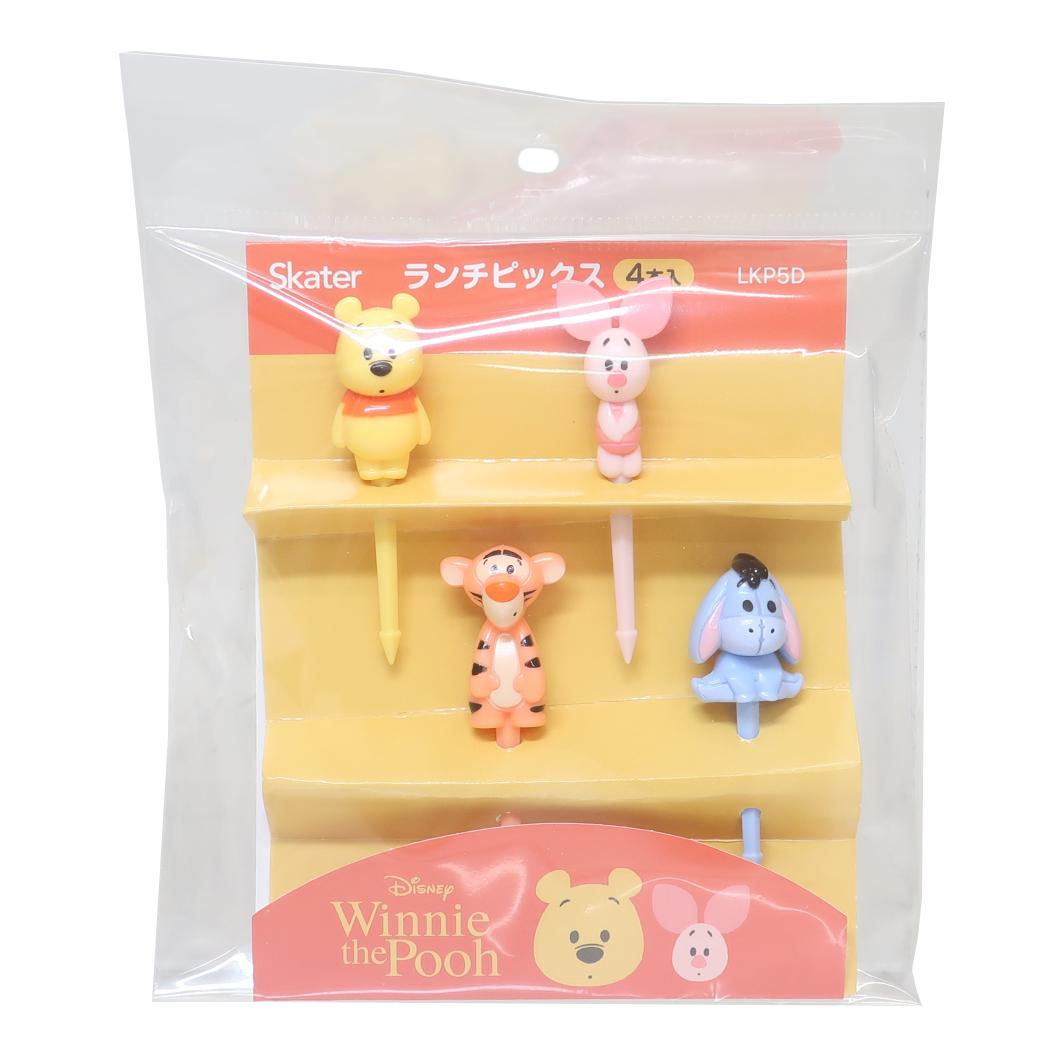 ランチピックス 4本セット お弁当雑貨 くまのプーさん ディズニー スケーター ピック 串 旗 フラッグ メール便可