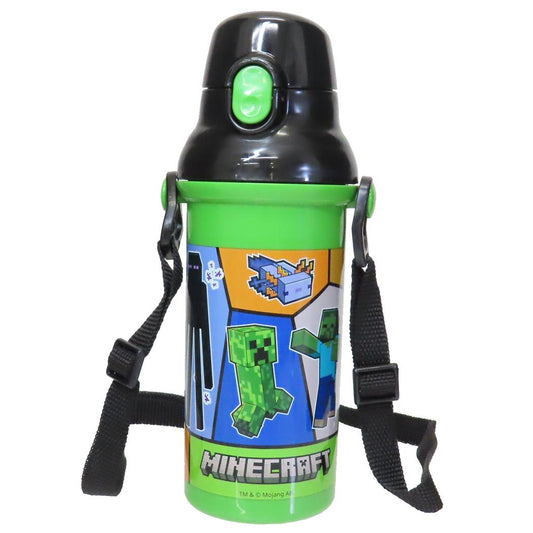 抗菌直飲プラボトル 水筒 マインクラフト Minecraft スケーター ワンタッチ 480ml ゲーム
