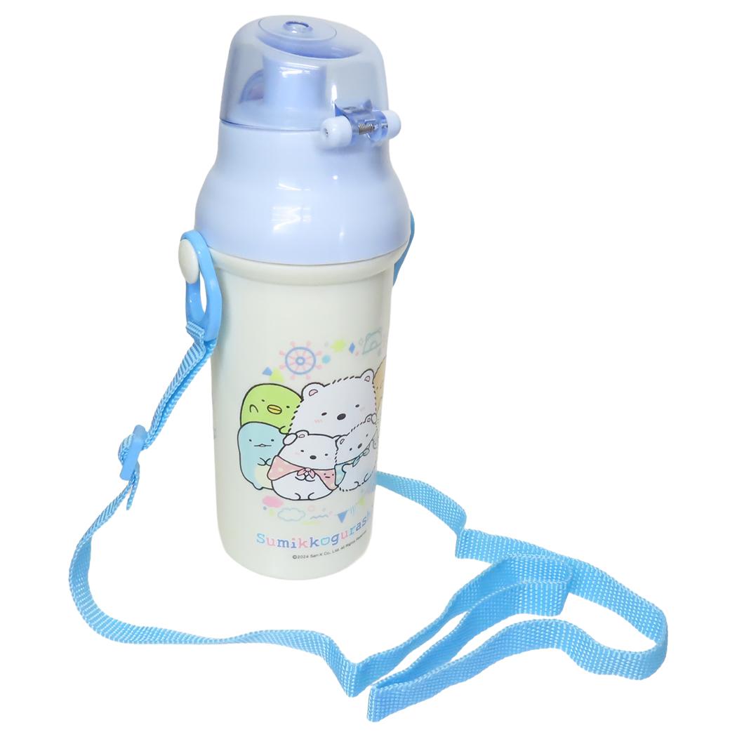 抗菌食洗器対応直飲プラワンタッチボトル 水筒 すみっコぐらし 480ml しろくまのふるさと サンエックス スケーター 子供 遠足