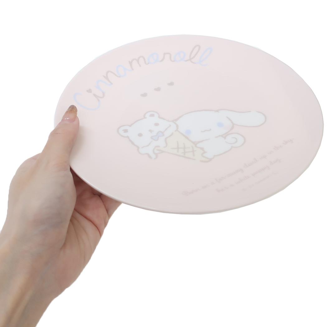 薄肉メラミンプレート 中皿 シナモロール のんびりナチュラル サンリオ スケーター 取り皿 丸型 メール便可