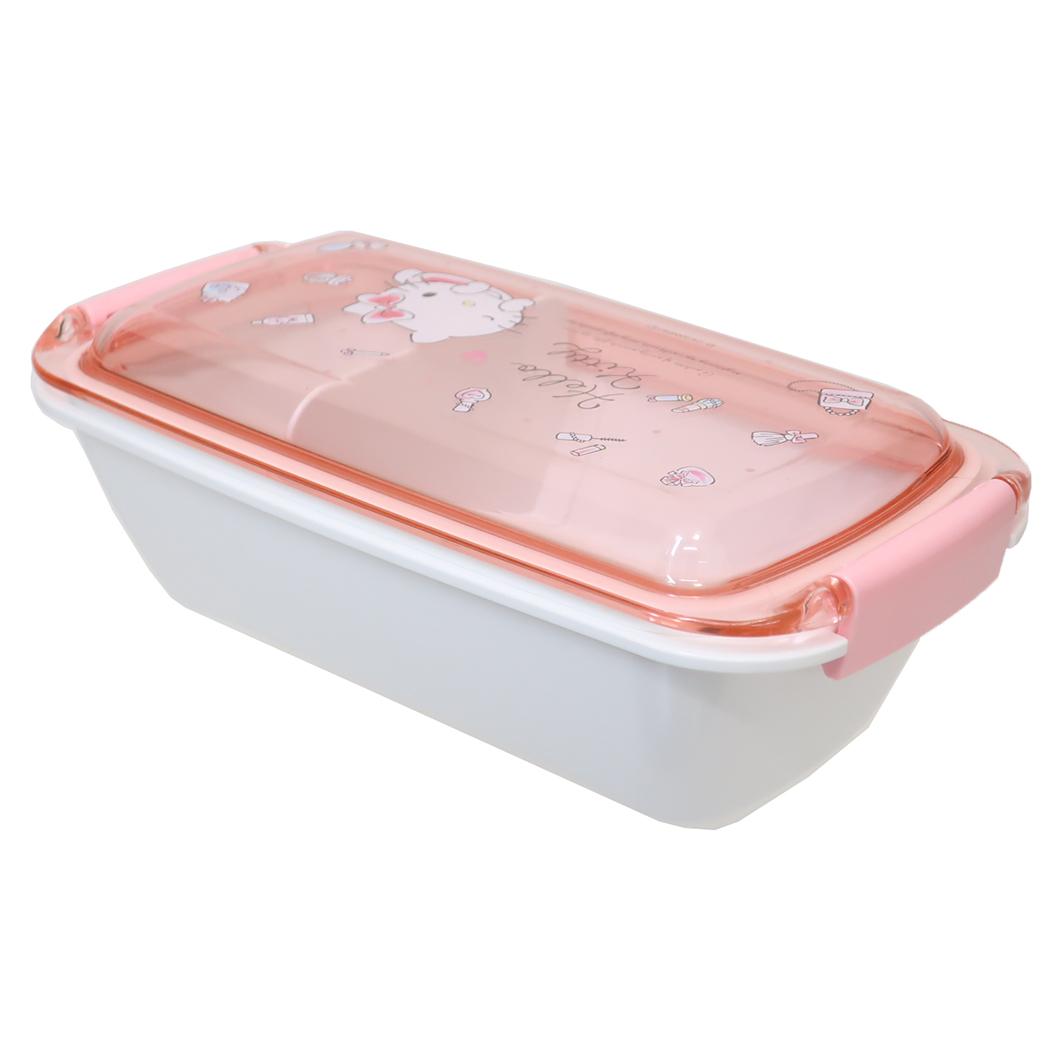 ふわっとタイトランチボックス お弁当箱 ハローキティ 530ml 水彩コスメ サンリオ スケーター 一段ランチボックス