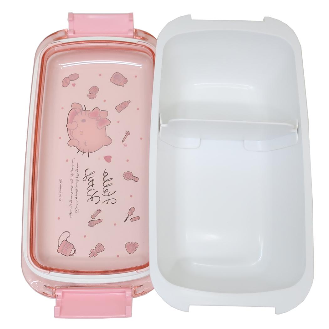 ふわっとタイトランチボックス お弁当箱 ハローキティ 530ml 水彩コスメ サンリオ スケーター 一段ランチボックス