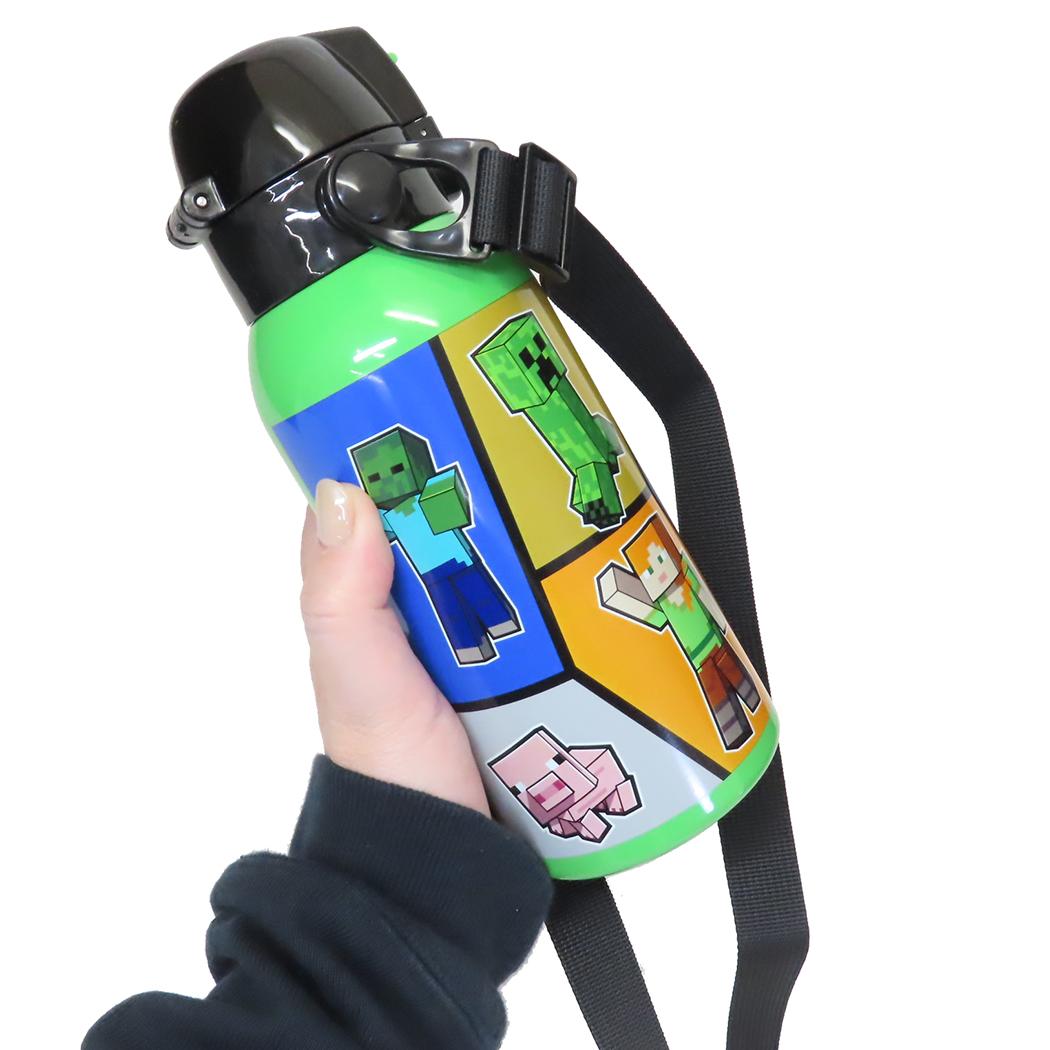 ショルダーベルト付ダイレクトボトル 保冷水筒 マインクラフト 600ml Minecraft スケーター 子供 遠足 ゲーム