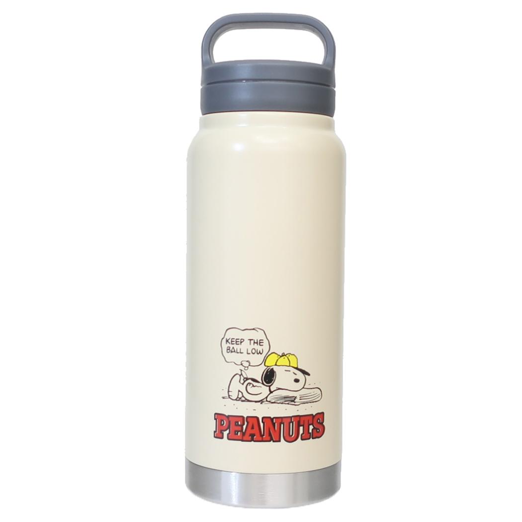 スクリューハンドル付マグボトル 500ml 保温保冷水筒 スヌーピー BASE BALL ピーナッツ スケーター 直飲み ステンレス マイボトル