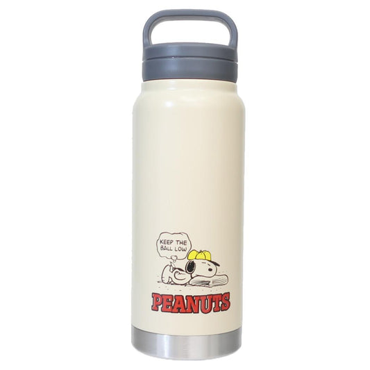スクリューハンドル付マグボトル 500ml 保温保冷水筒 スヌーピー BASE BALL ピーナッツ スケーター 直飲み ステンレス マイボトル