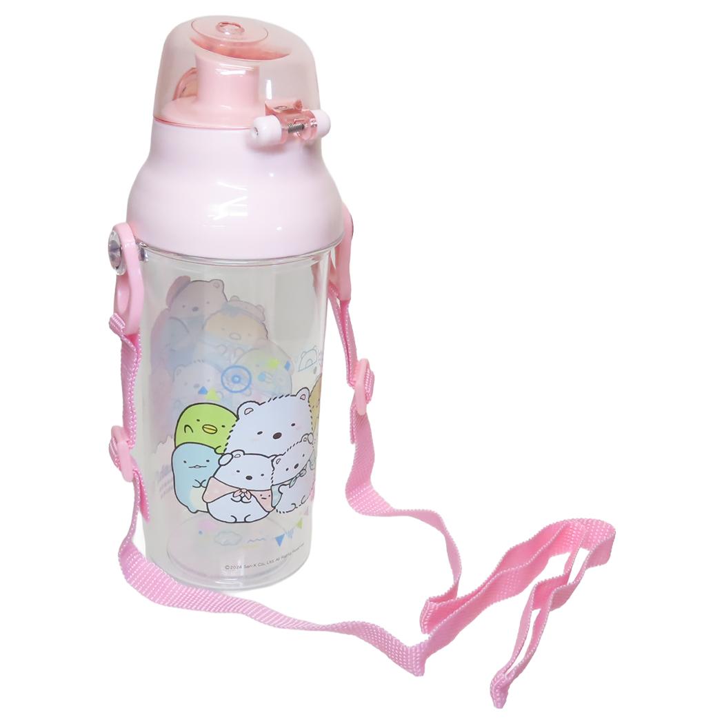 食洗器対応直飲プラ製ワンタッチクリアボトル 水筒 すみっコぐらし 480ml しろくまのふるさと サンエックス スケーター 子供 遠足