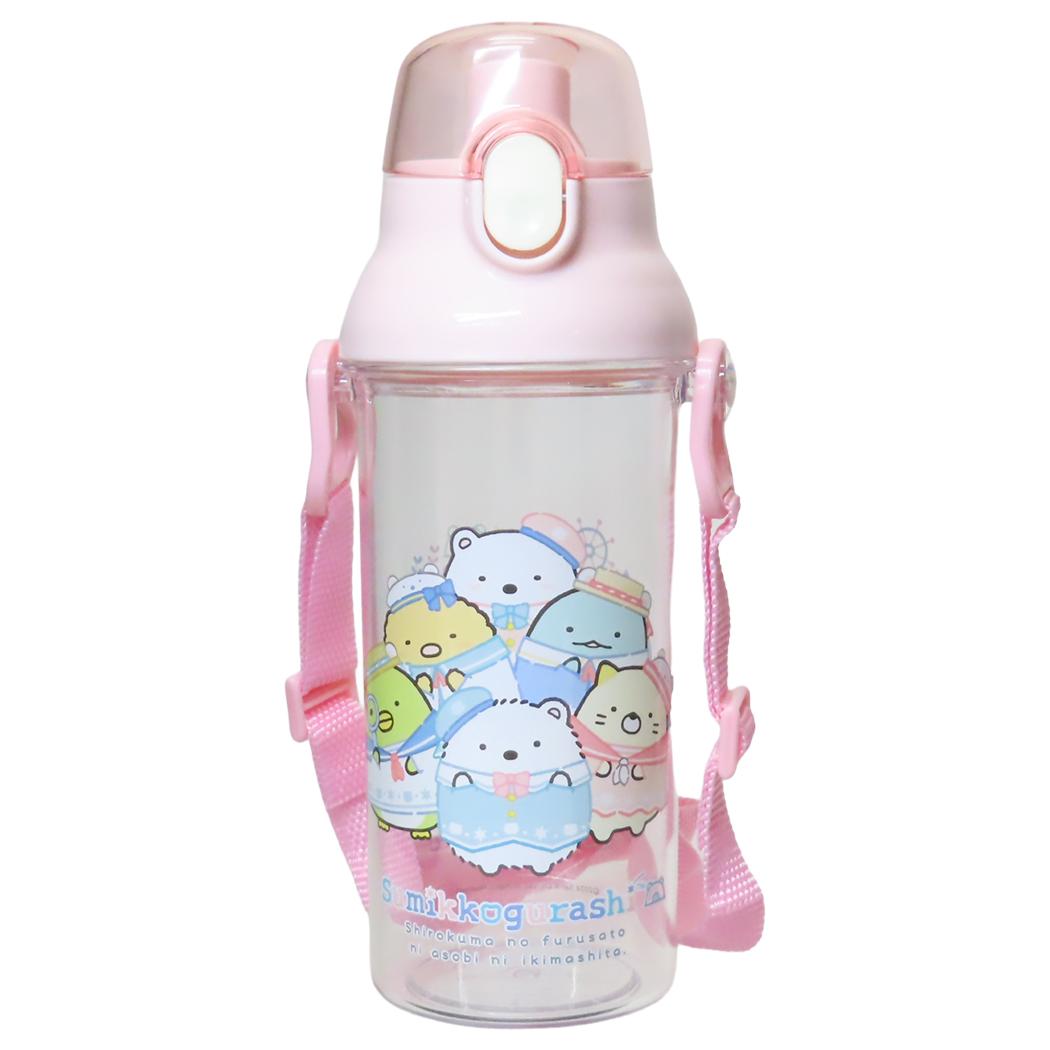 食洗器対応直飲プラ製ワンタッチクリアボトル 水筒 すみっコぐらし 480ml しろくまのふるさと サンエックス スケーター 子供 遠足