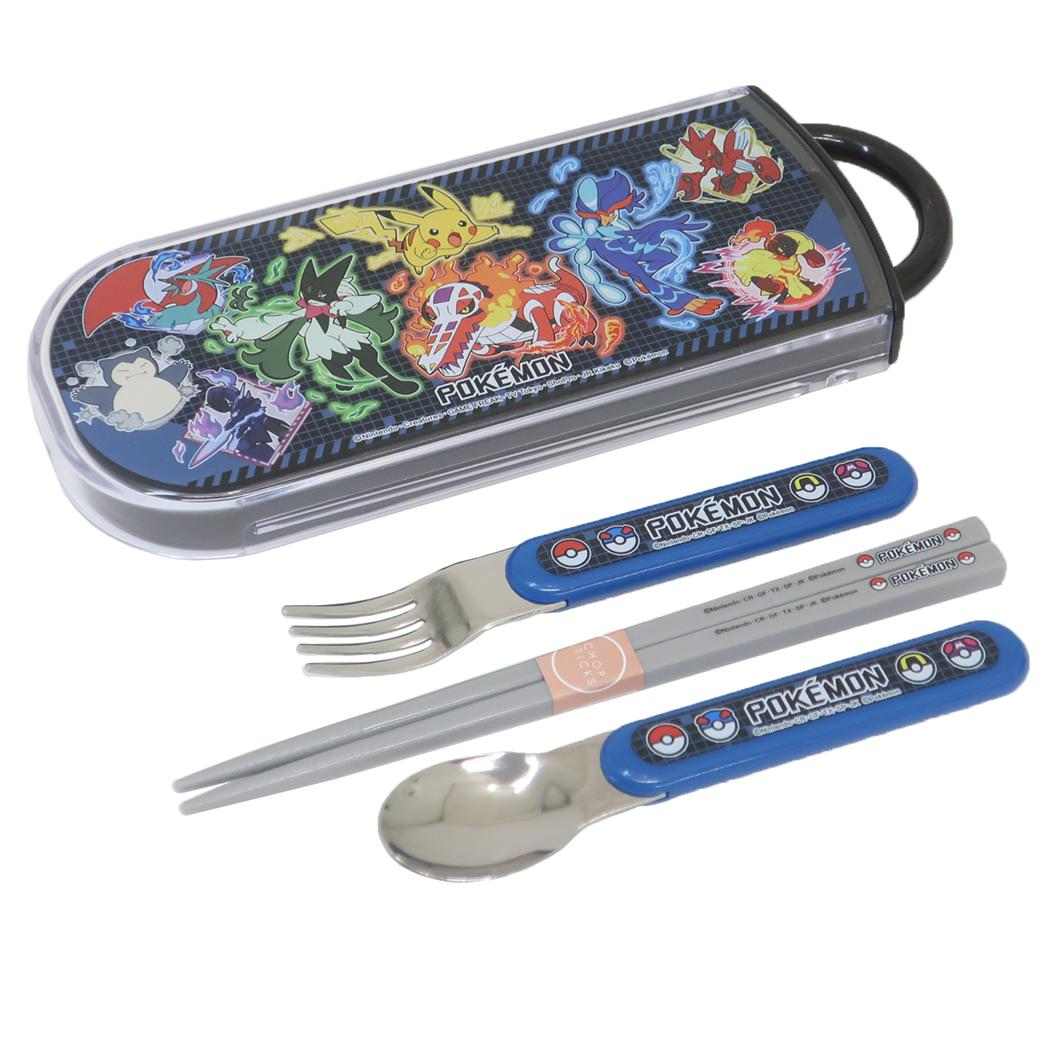 抗菌食洗対応スライドトリオセット カトラリーセット ポケットモンスター 25 ポケモン スケーター お箸＆スプーン＆フォーク メール便可
