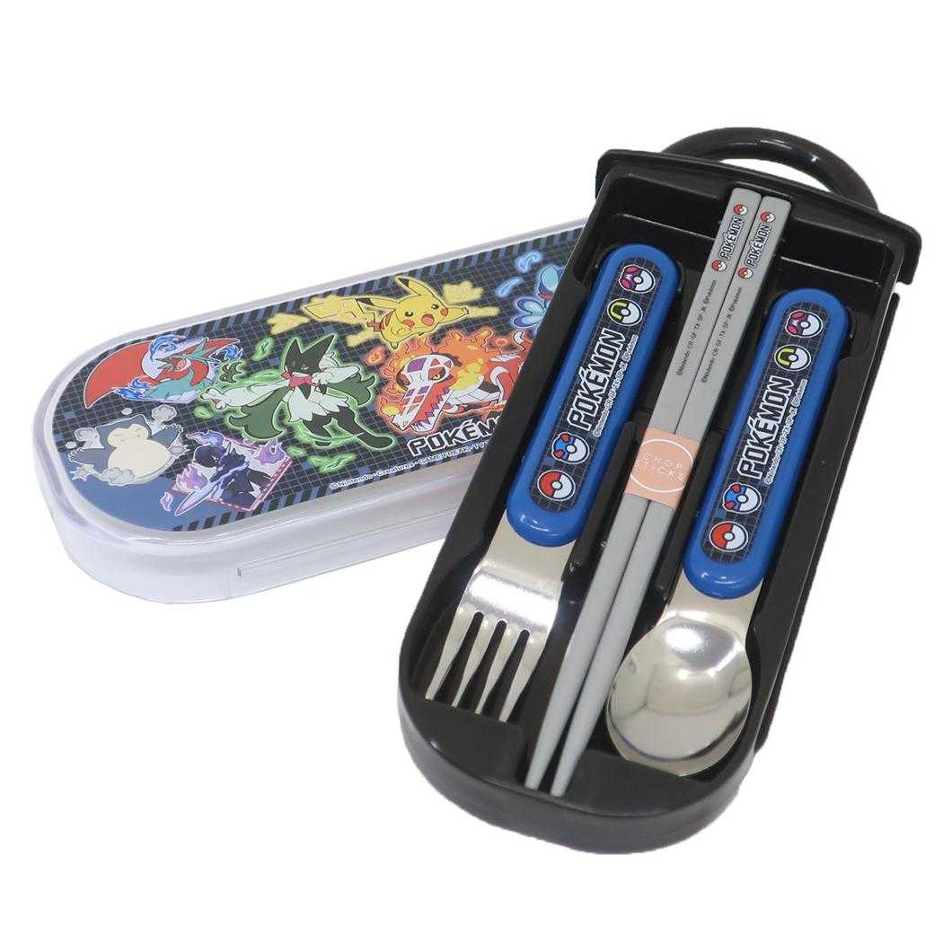 抗菌食洗対応スライドトリオセット カトラリーセット ポケットモンスター 25 ポケモン スケーター お箸＆スプーン＆フォーク メール便可