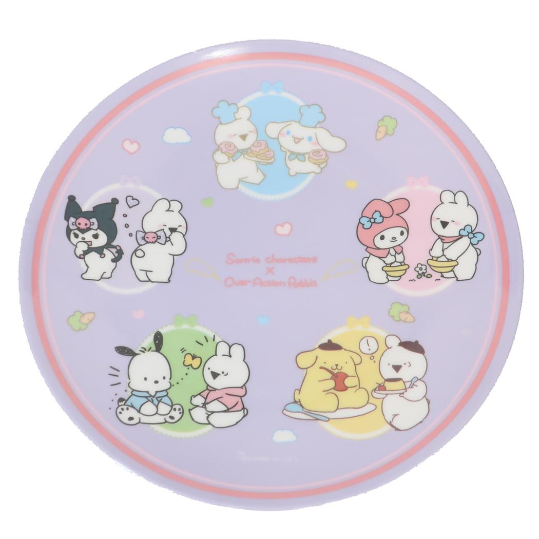 薄肉メラミンプレート 中皿 サンリオxすこぶる動くウサギ サンリオ スケーター メラミン食器 子ども食器 メール便可