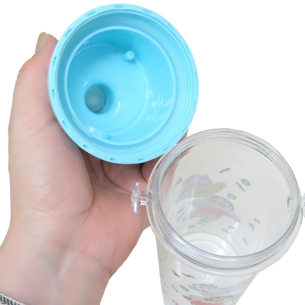 食洗機対応直飲みプラ製ワンタッチクリアボトル 水筒 クレヨンしんちゃん 480ml スケーター 子供 遠足 アニメ
