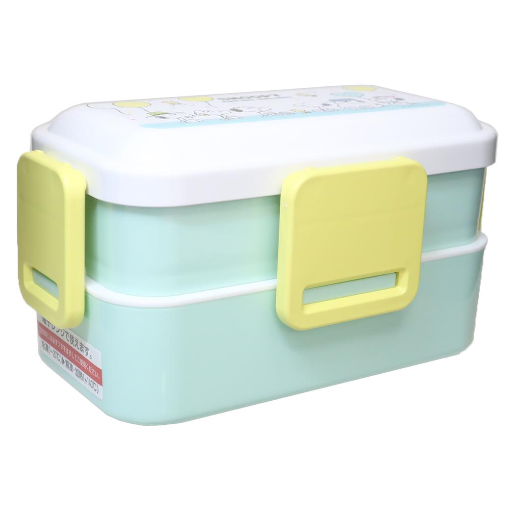 抗菌食洗機対応ふわっと弁当箱2段 600ml お弁当箱 スヌーピー バルーン ピーナッツ スケーター 二段ランチボックス