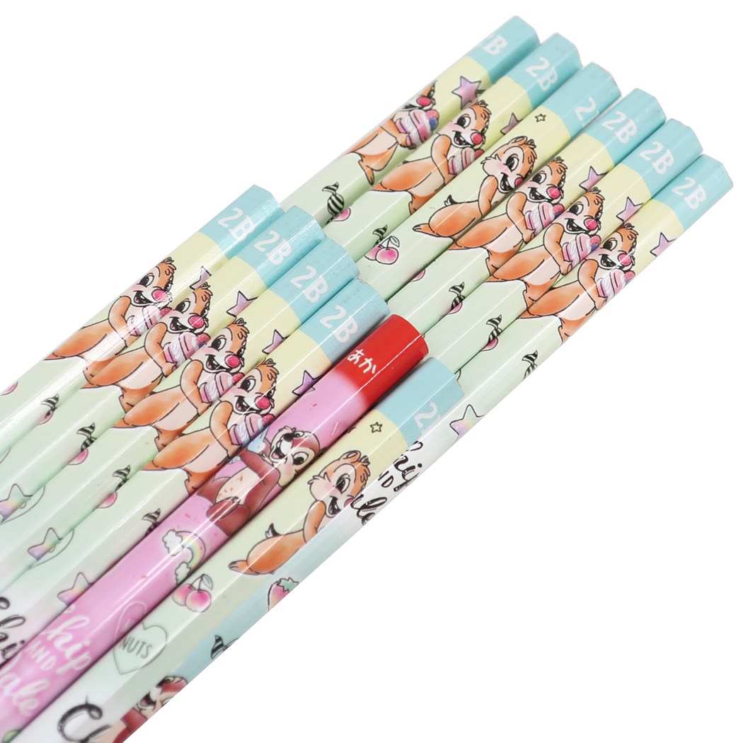 2Bかきかたえんぴつ ＆ 赤鉛筆 ダース 鉛筆 12本セット チップ＆デール 新入学 ディズニー クラックス 新学期準備文具 メール便可