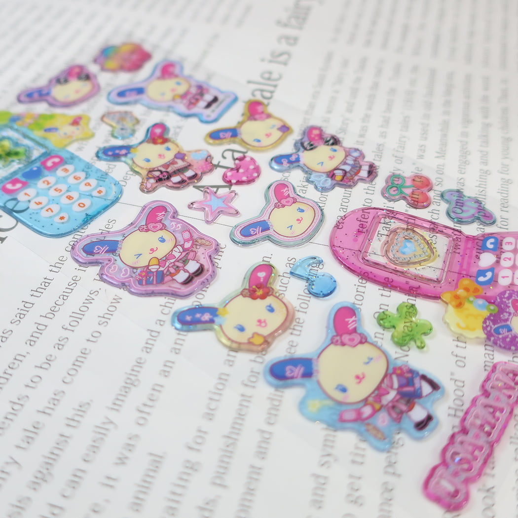 【お一人様1つ限り】 ウサハナ シールシート 平成はっぴーフォンステッカーズ コギャル サンリオ クラックス