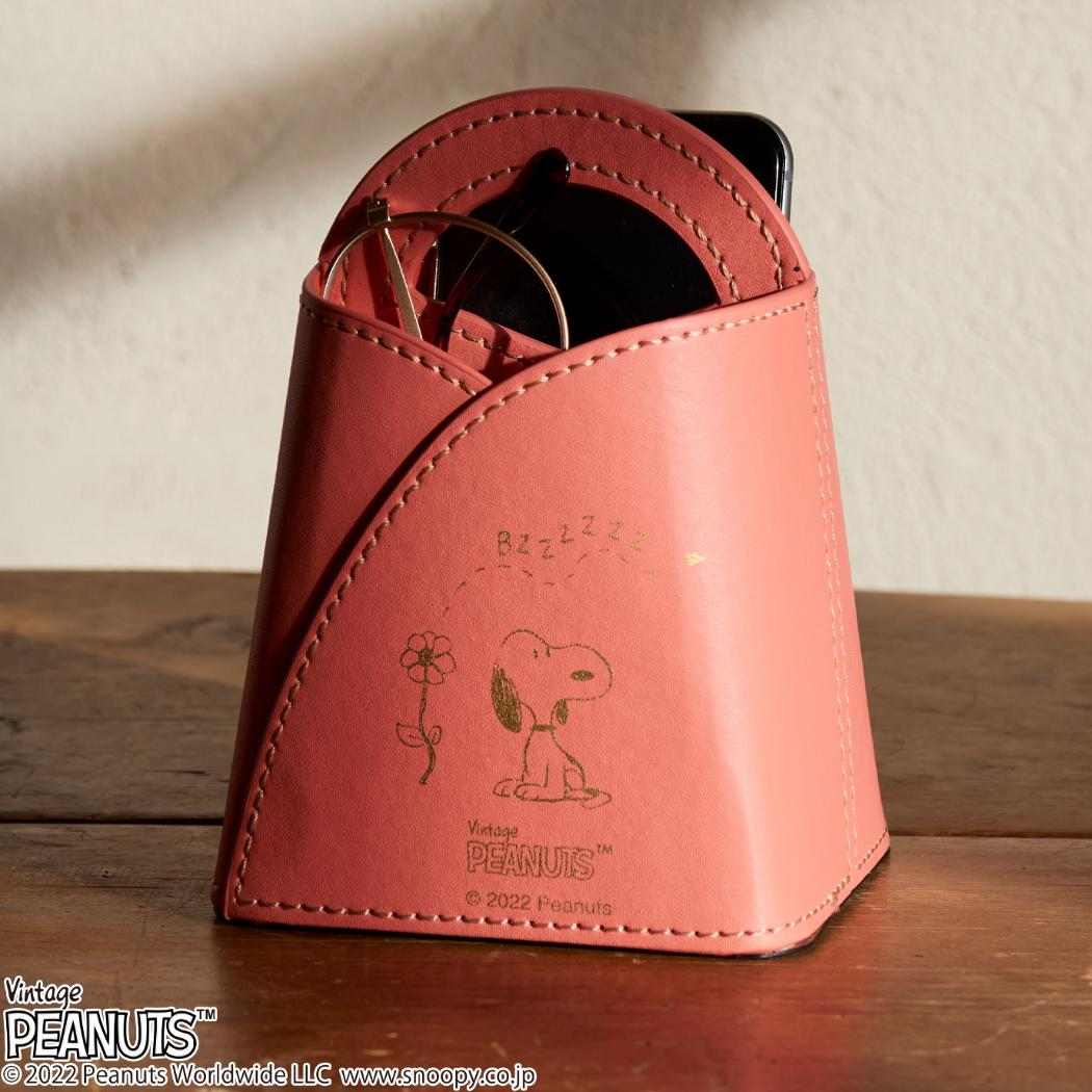 フラワー小物入れ 卓上収納 スヌーピー ピンク ピーナッツ 茶谷産業 リモコン スマホ