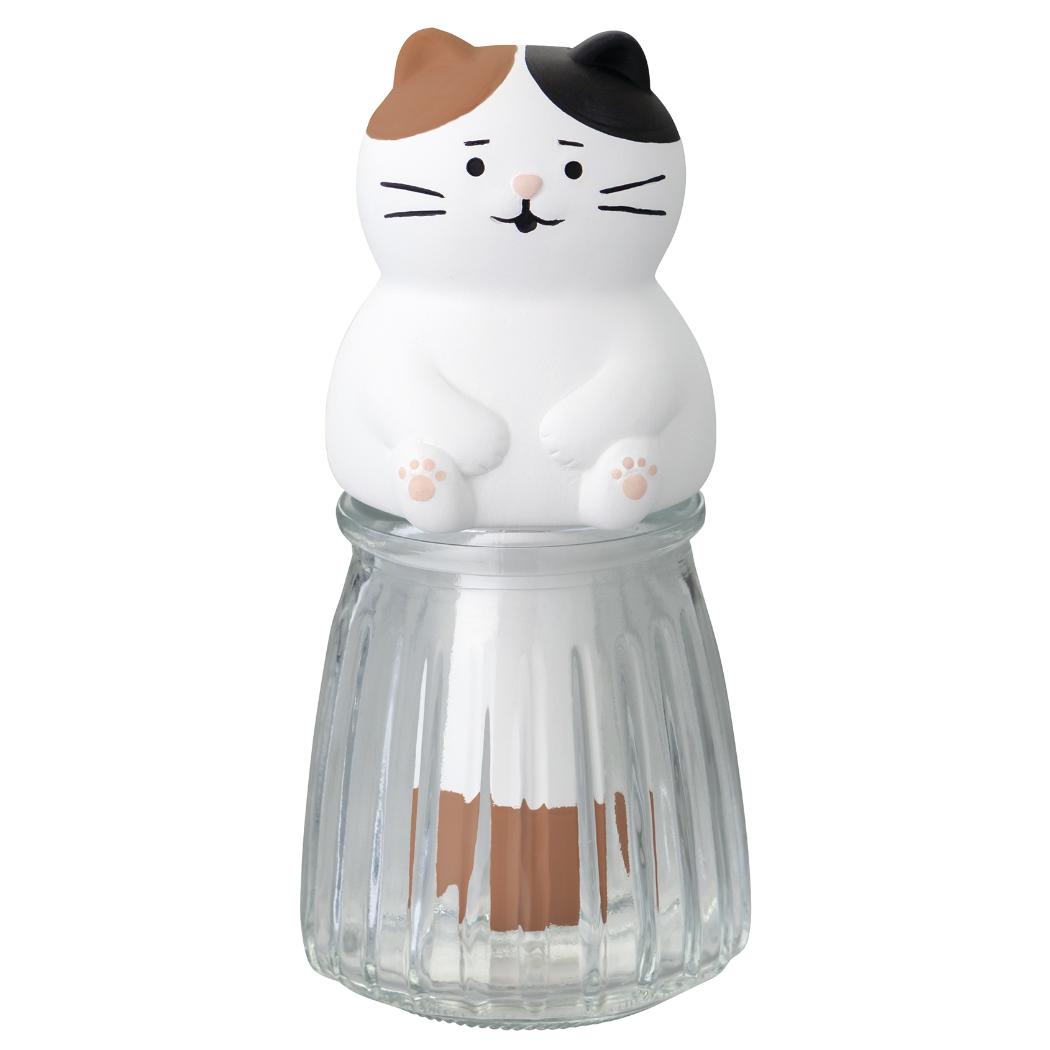 潤いマスコット 加湿器 おしりすっぽり ねこ 猫 デコレ 素焼き エコ電源不要 自然気化式 インテリア