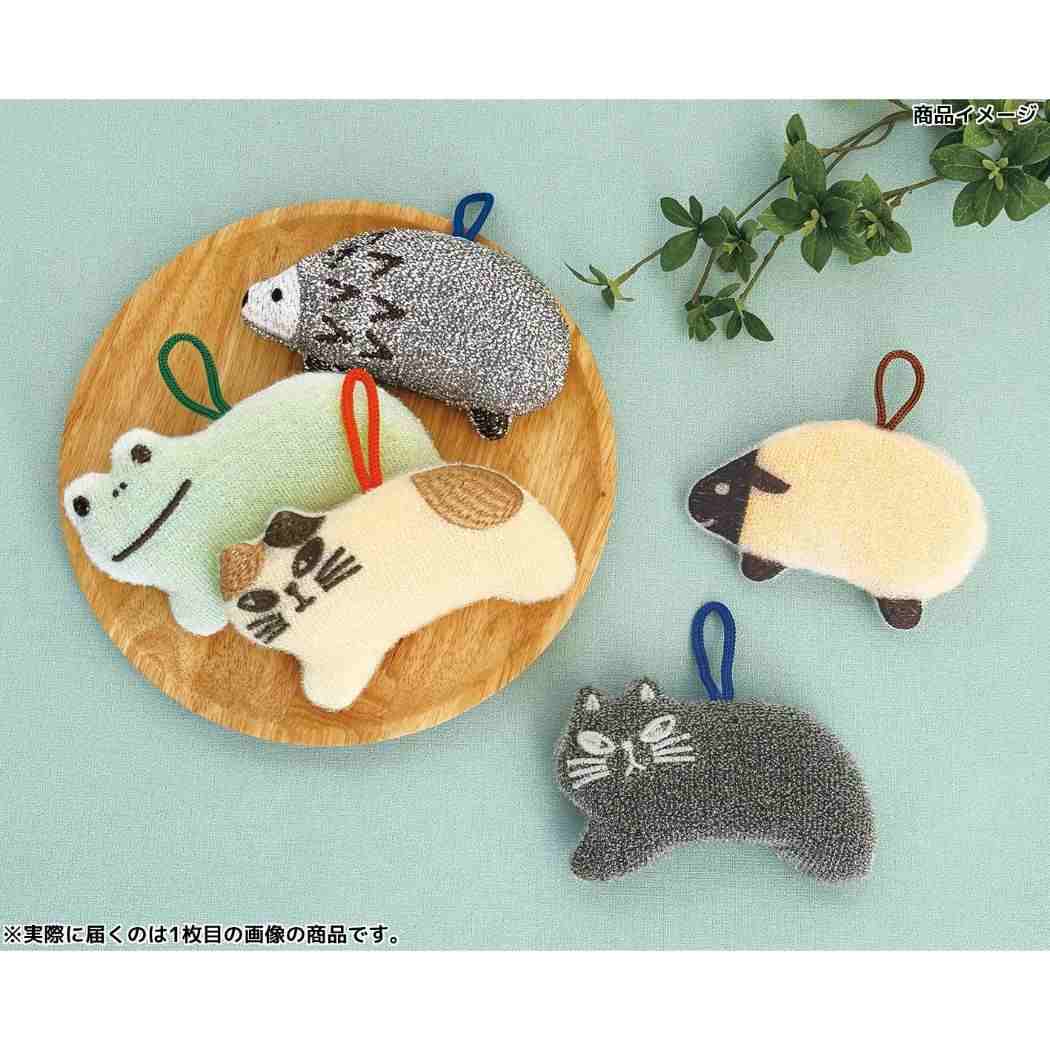 キラキラおそうじスポンジ キッチンスポンジ ひつじ デコレ キッチン雑貨 台所スポンジ