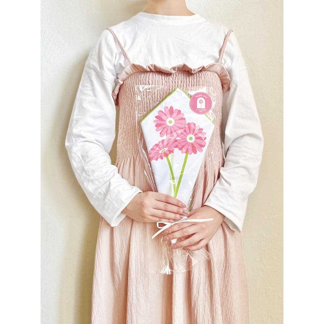 花束ハンカチ ハンカチ ガーベラ デコレ ギフト雑貨 子供 プレゼント