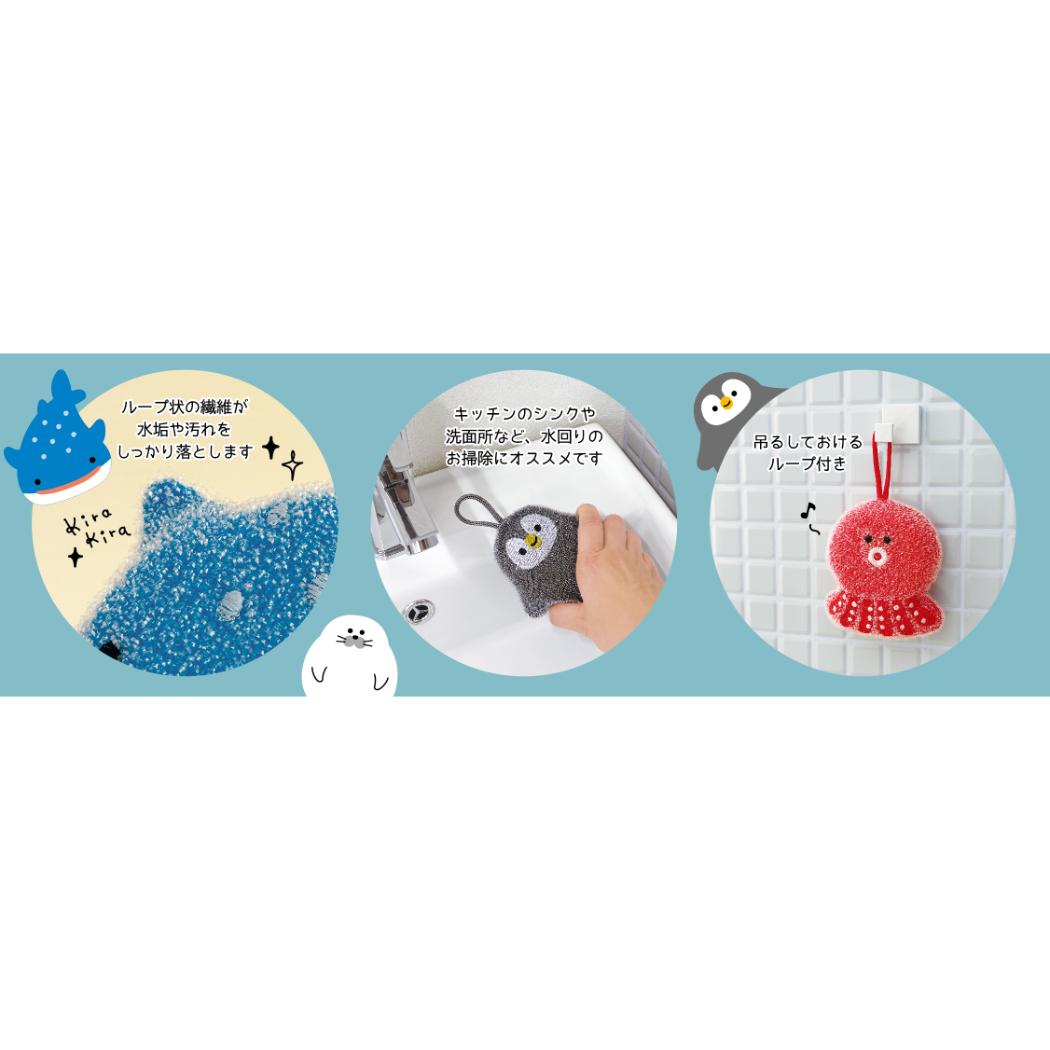 キッチンスポンジ キラキラおそうじスポンジ タコ デコレ