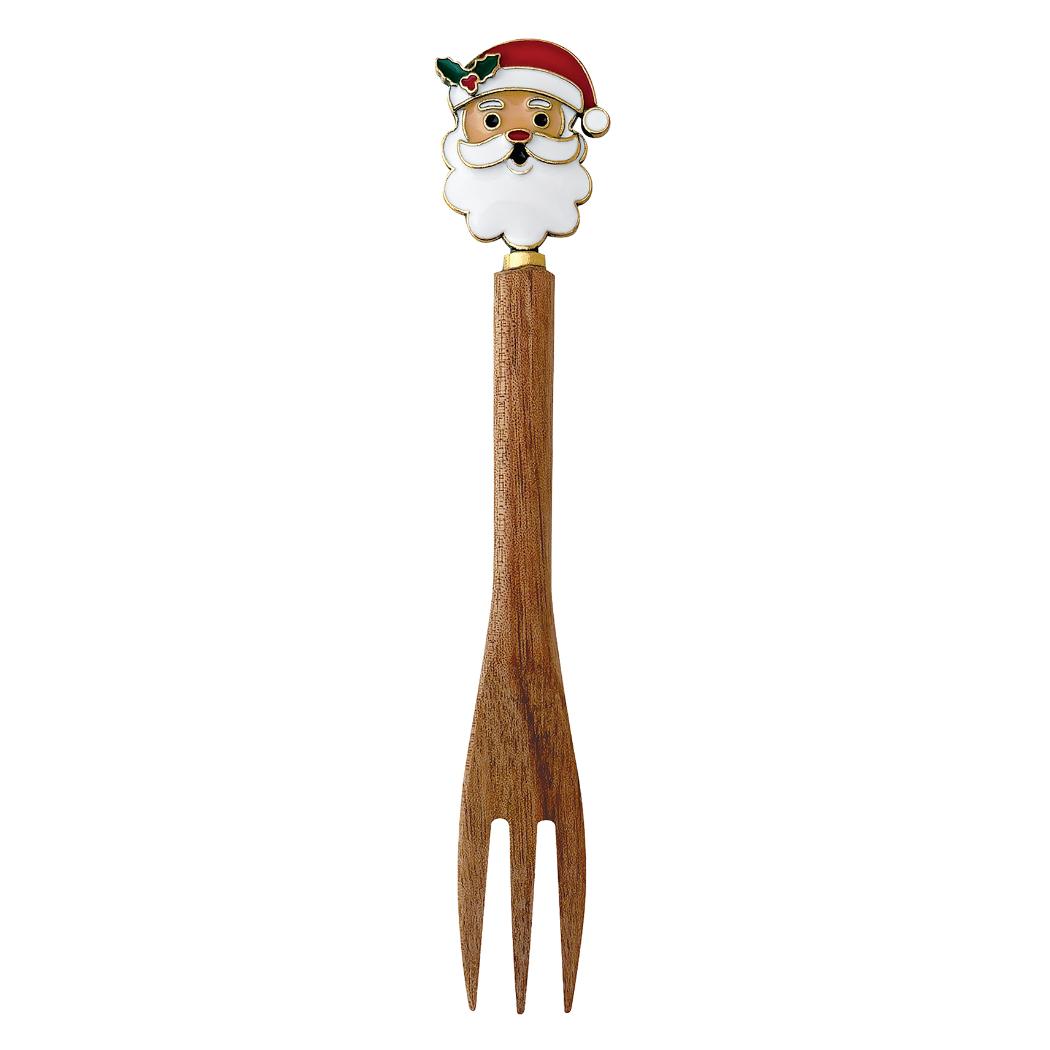 クリスマスウッドカトラリー 木製フォーク サンタフォーク デコレ プチギフト かわいい メール便可