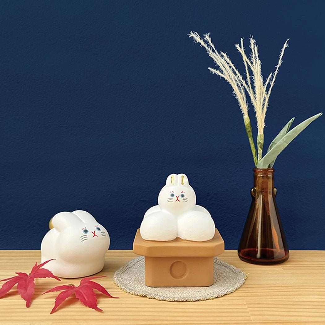 うさぎ素焼き飾り マスコット 月しっぽうさぎ デコレ インテリア かわいい プレゼント