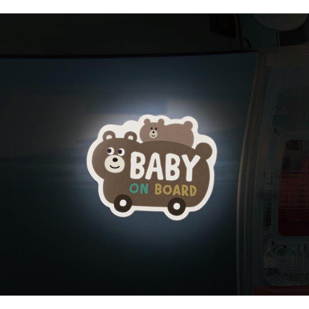 リフレクターCARマグネット カーステッカー くま デコレ 専用ステッカー セーフティサイン プレゼント かわいい メール便可