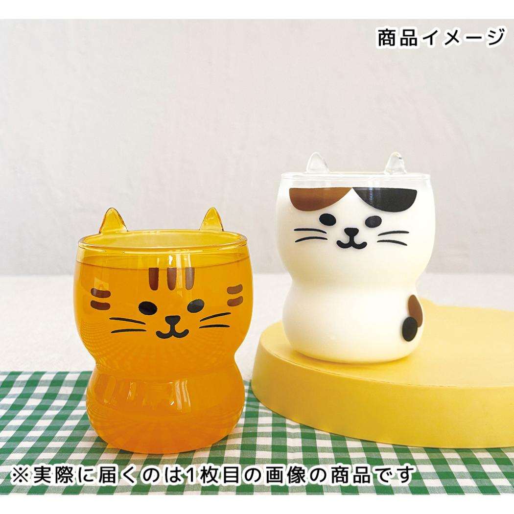 猫耳グラス ガラスコップ ミケ ねこ デコレ ギフト かわいい