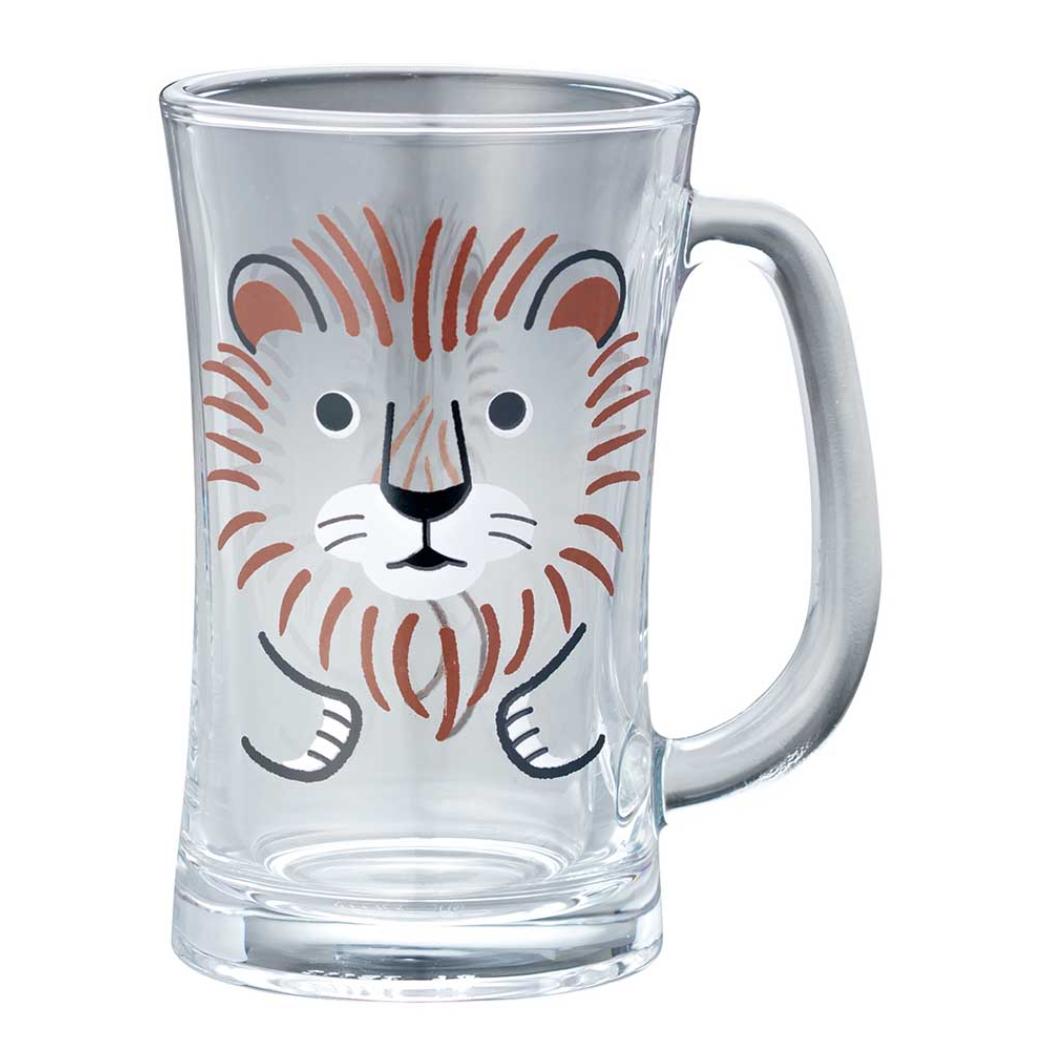 ビールコップ ワイルドキャットビールジョッキ ライオン アニマル デコレ ビアグラス ビアガラス グッズ シネマコレクション