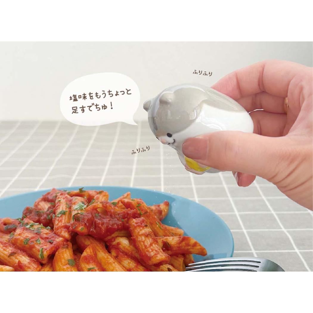 ソルト＆ペッパー 調味料入れ はむころん GY アニマル デコレ 調理小物 スパイスポット かわいい