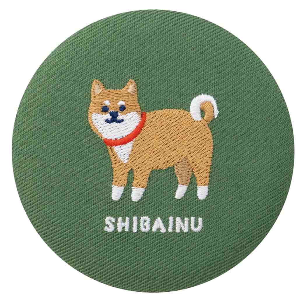 刺繍ミラー 手鏡 おみやげニッポン 柴犬 いぬ デコレ コンパクトミラー かわいい メール便可