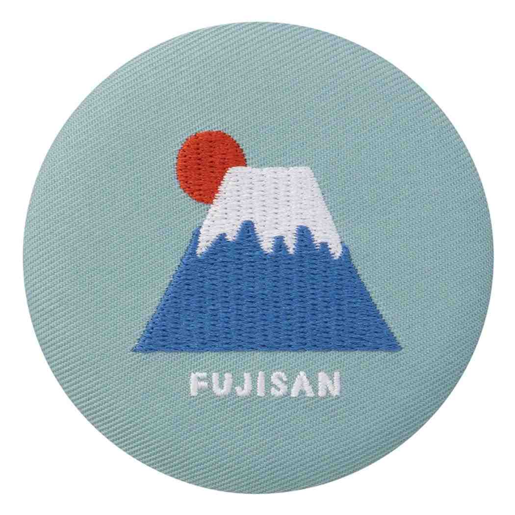 刺繍ミラー 手鏡 おみやげニッポン 富士山 デコレ コンパクトミラー かわいい メール便可