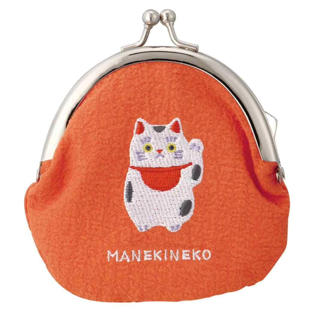 刺繍ガマグチ がま口 おみやげニッポン 招き猫 デコレ 小銭入れ コインケース かわいい メール便可