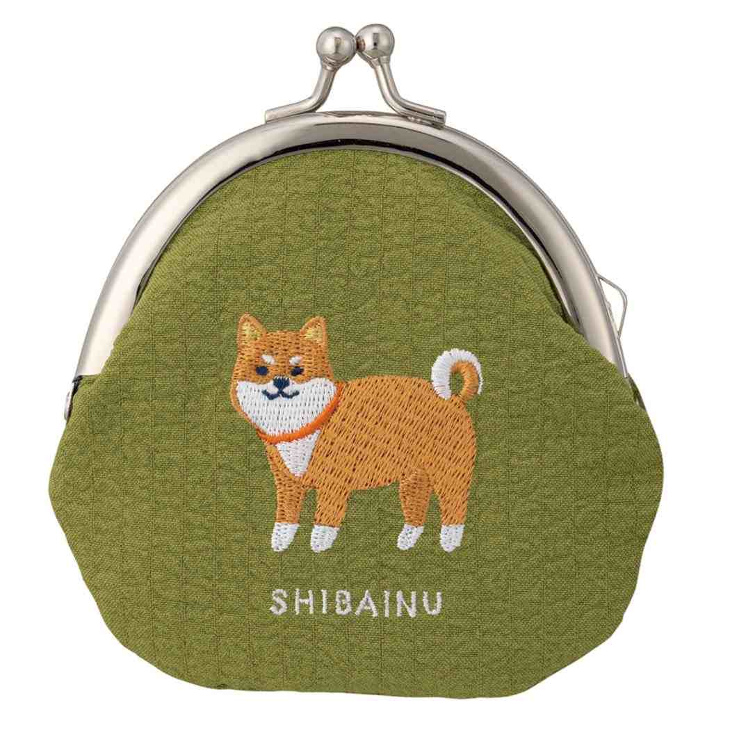 刺繍ガマグチ がま口 おみやげニッポン 柴犬 いぬ デコレ 小銭入れ コインケース かわいい メール便可