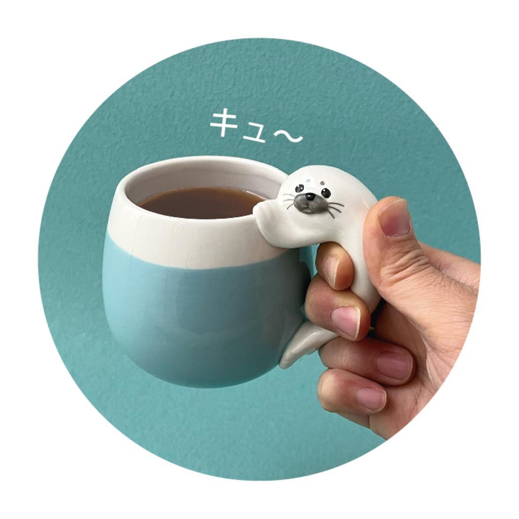 アザラシマグ マグカップ AZARASHI CAFE アザラシカフェ WH デコレ ギフト雑貨 かわいい