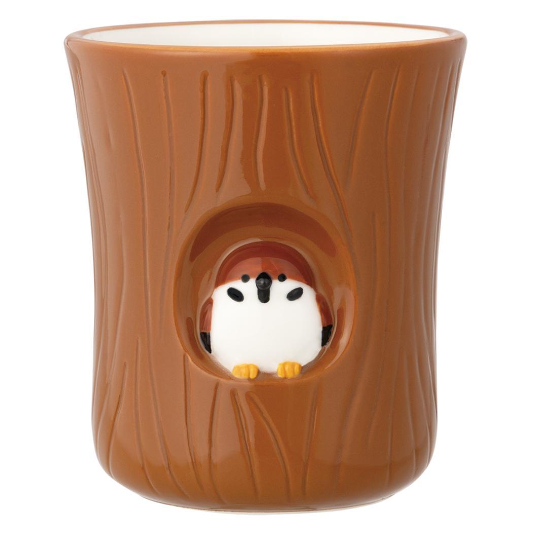 ニホンノコトリ Japanese little bird 湯飲み 切り株湯呑み スズメ デコレ ギフト雑貨 かわいい グッズ シネマコレクション