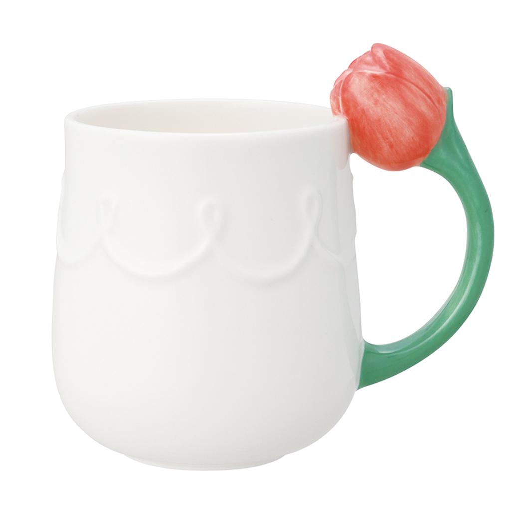 風にそよぐチューリップマグ マグカップ チューリップガーデン デコレ ギフト かわいい 食器 コーヒーカップ