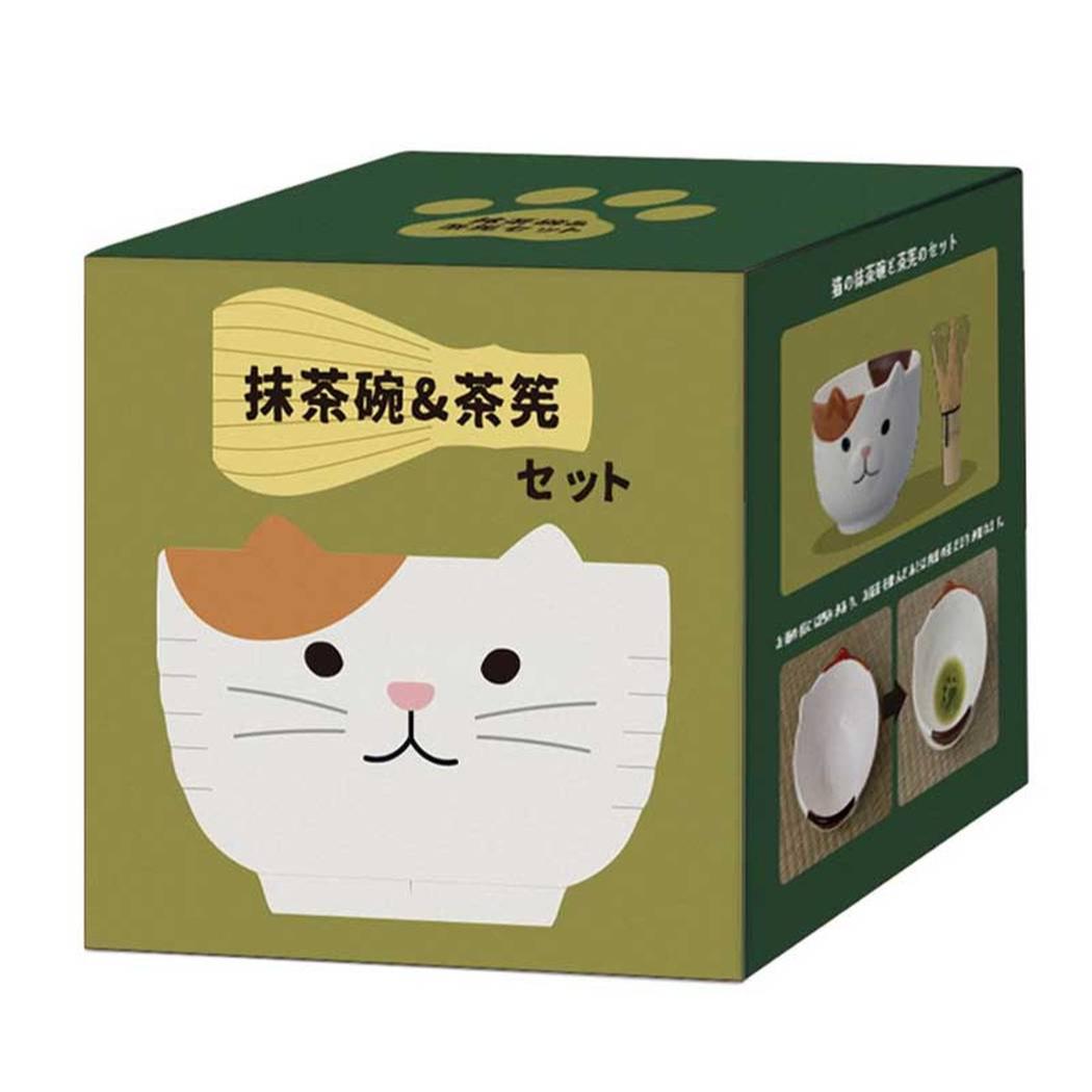 茶道具 抹茶碗 ＆ 茶筅セット みけ デコレ