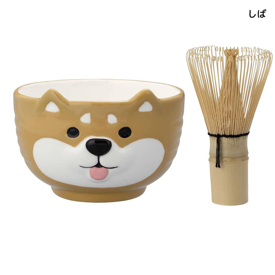 茶道具 抹茶碗 ＆ 茶筅セット しば デコレ