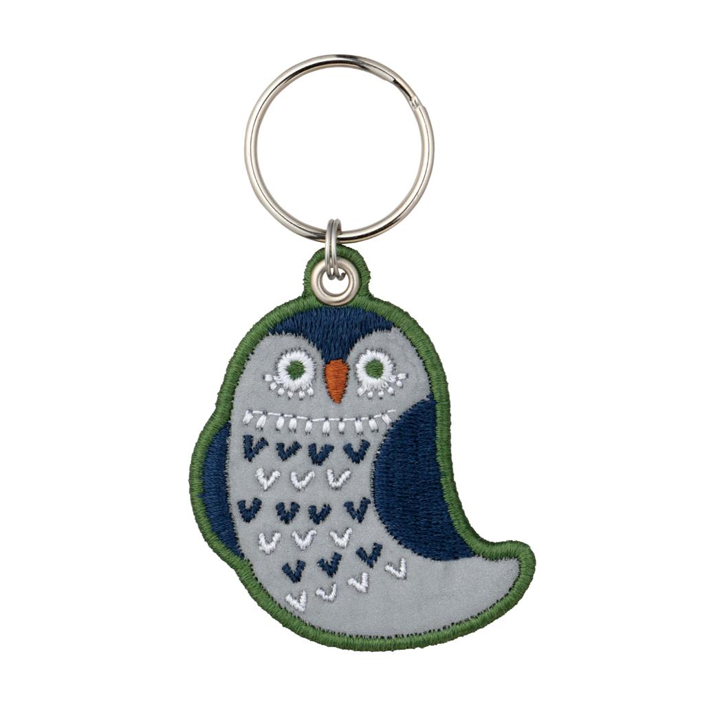 リフレクター刺繍キーリング キーリング fikalycka OWL デコレ 反射板 キーホルダー かわいい メール便可