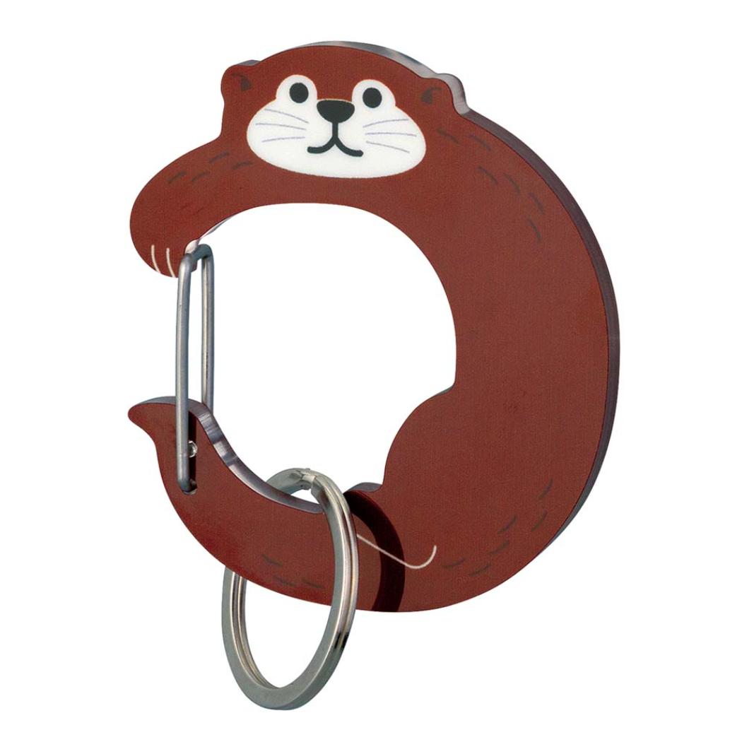 アクリルカラビナキーホルダー キーリング カワウソ アニマル デコレ 鍵ホルダー かわいい
