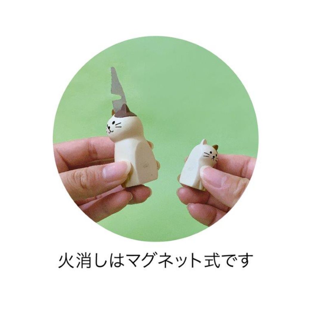 親子蚊遣り＆火消しマスコット 蚊取り線香ホルダー みけねこ 猫 デコレ サマー雑貨 ギフト雑貨 プレゼント