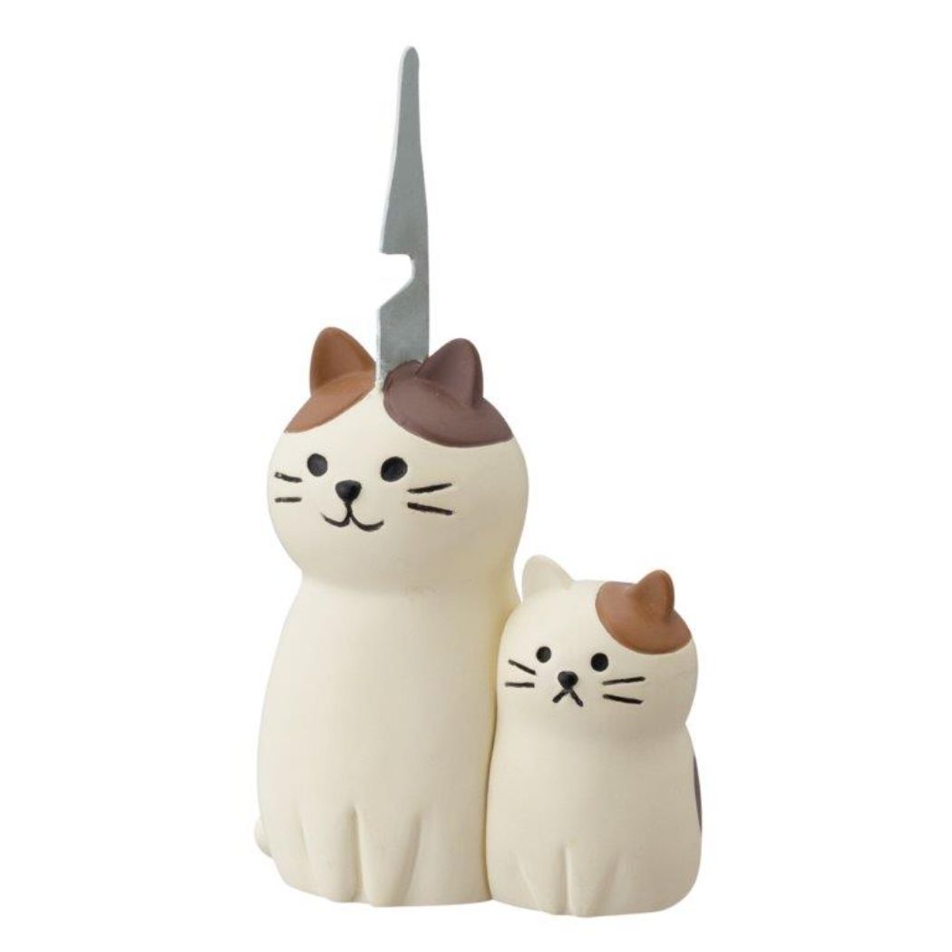 親子蚊遣り＆火消しマスコット 蚊取り線香ホルダー みけねこ 猫 デコレ サマー雑貨 ギフト雑貨 プレゼント