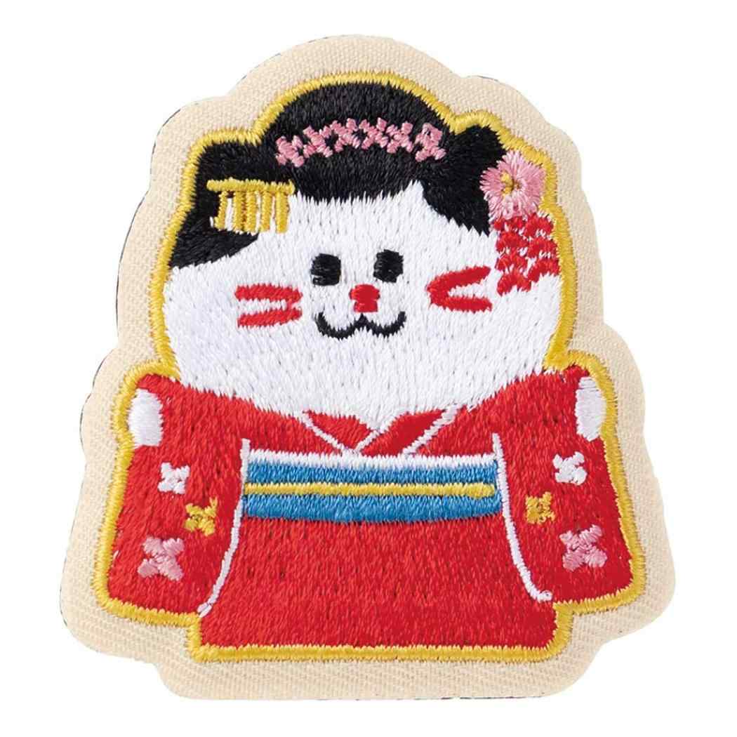 磁石 おみやげ刺繍マグネット 舞妓さん ねこ デコレ お土産 ホワイトボード 冷蔵庫 玄関扉 グッズ メール便可 シネマコレクション