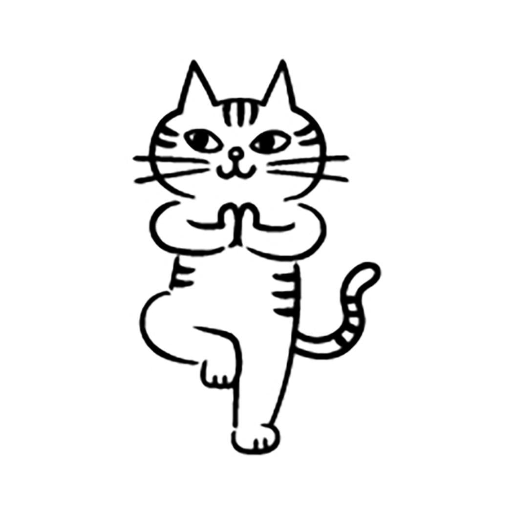お猫ライフスタンプ ハンコ ヨガ デコレ ラッピング プレゼント デコレーション メール便可